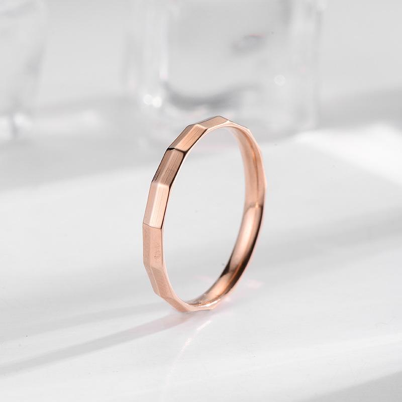 Japanese and Korean Simple New Titanium Steel Ring Korean Version Ins Couple Ring Fashion Versatile Bamboo