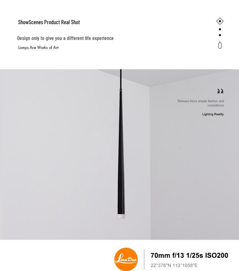 Nordische Minimalistische Hanglamp - Moderne Slaapkamer/Nachtkastlamp, Creatief Langwerpig Ontwerp, Enkele Lamp voor Restaurant of Bar Balie