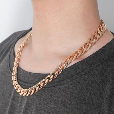 Cuban Chain Men's Necklace Street Hip-hop Style Personalized Necklace Pop Punk Thick Chain Trendy Jewelry