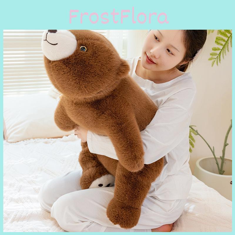 Bear Lying Polar Plush Toy Cartoon Stuffed Doll Bedroom Decoration Gift Kids