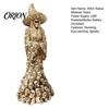 Halloween Night Light Skeleton Witch Resin Figurine, LED Up Gothic Statue, Spooky Decor for Bedroom Dark Fantasy Ornament Desk, Shelf, Mantel