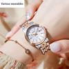 Lovers Watch Calendar Waterproof Steel Strap Watch for Men Women