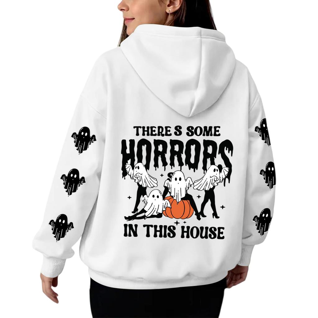 Sweat-shirt à capuche et manches longues pour femme, imprimé dégradé, ample