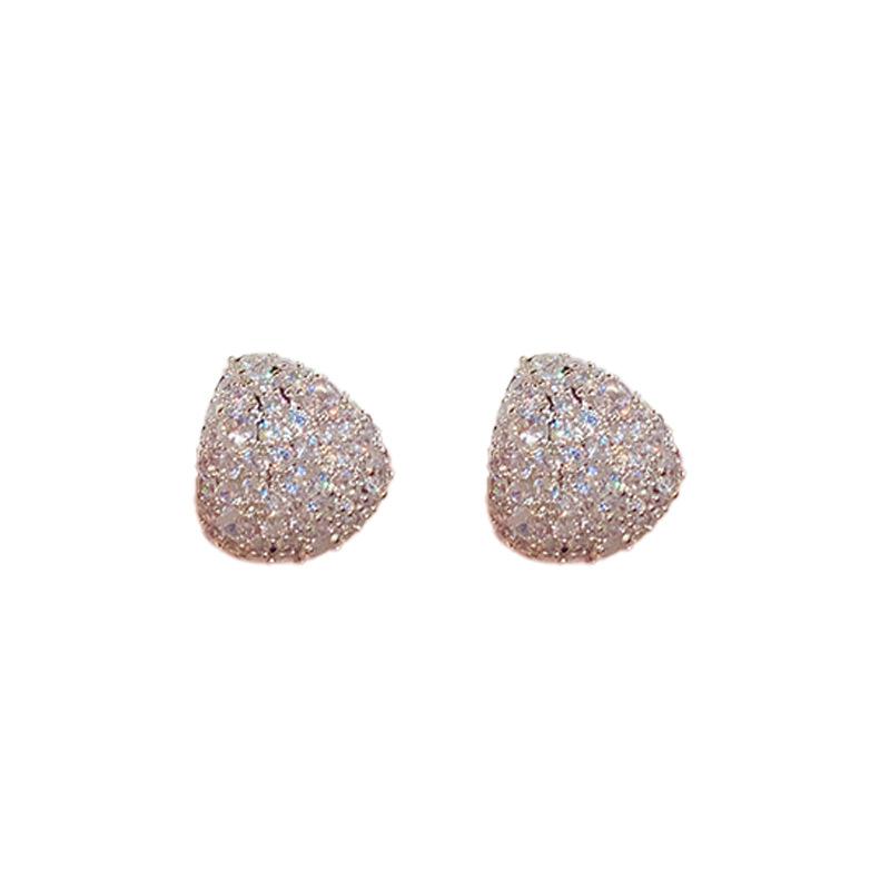 Fashion Sparkling Water Drop Zircon Stud Earrings For Women серебряный