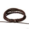 Women Multi Strand String Pull Tie Bracelet Braided PU Leather