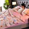 Flowers Printed Summer Quilted Quilt Floral Style Lightweight Air-conditioning Thin Comforter Soft Breathable Blanket Washable
