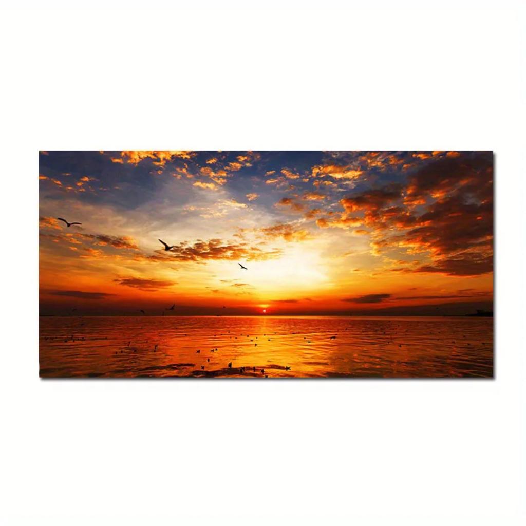 Beach Sunset Wall Art Posters Large Landscape Canvas Painting Print Nordic Wall Decoration Picture For Home Decor