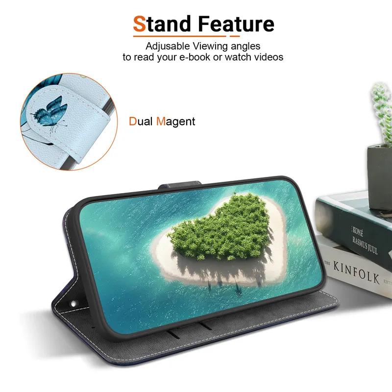 Hülle für Für Apple iPhone 6 6S 7 8 Plus 11 Pro XS Max XR SE 2022 2020 SE2 SE3 9 Leder Klappständer Handyhülle Niedliche Blume Capa