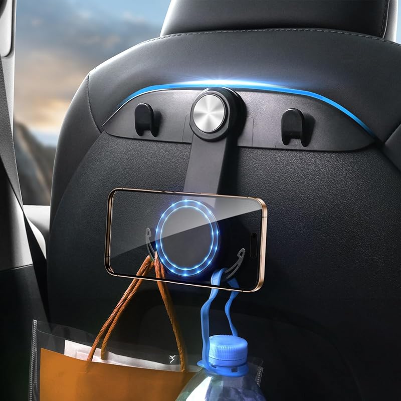 2 Pack Car Seat Hooks For Tesla Model Y Model 3 Accessories 2026 2025 2024   , Purse Hanger For Car, Automotive Seat Back Organizers For Purses Bags,