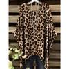 Camiseta de Mujer con Estampado de Leopardo Degradado 3D Animales Divertidos Estilo Casual Vacaciones Dobladillo Irregular Cuello Redondo Manga Corta Ropa de Mujer
