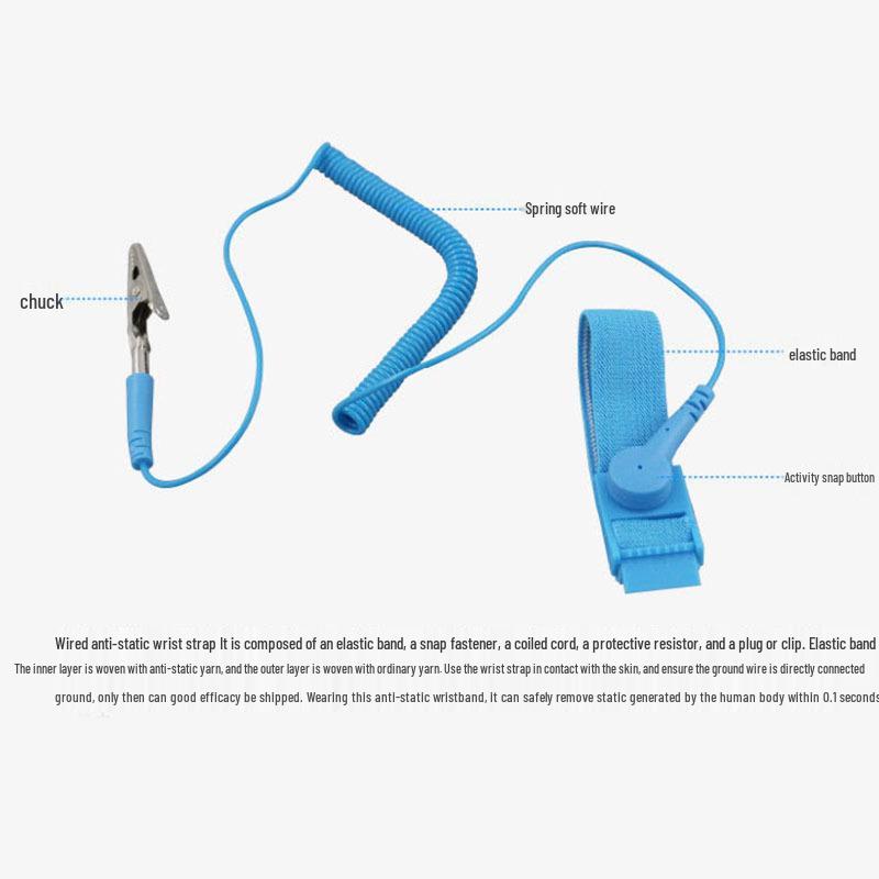 Anti-Static PU Wrist Strap with Cord