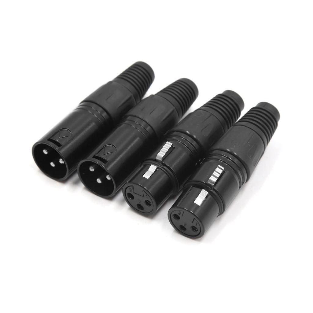 uxcell XLR Male-to-Female Connector Set, Charging Audio Microphone Adapter, MIC Connector, 3-Pin, 4-Pack