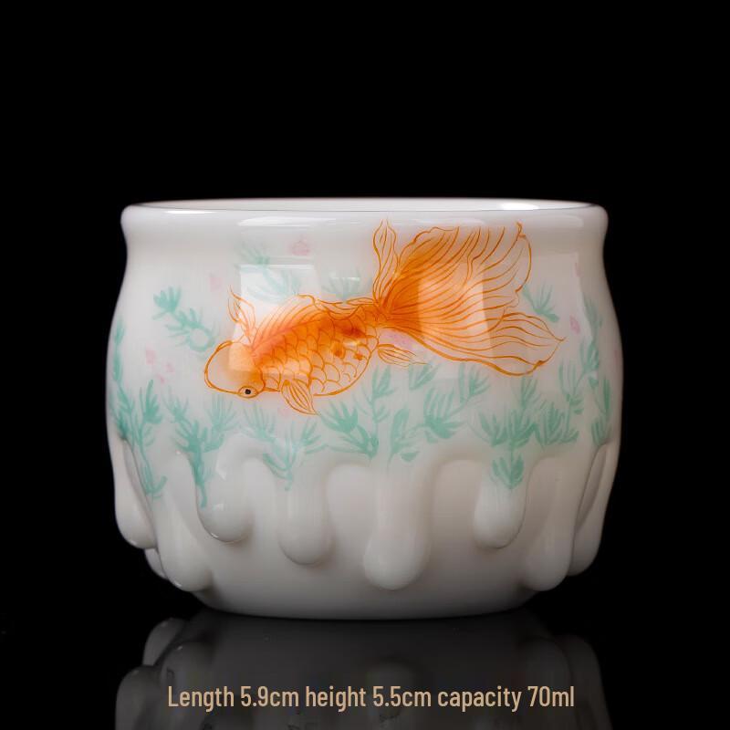 

Chaxun Mutton-Fat Jade Porcelain Hand-Painted Tea Cup