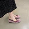 "Encounter Elegance" French Spring and Autumn Flat Bottom Evening Single Shoes Women Gentle Bow Ballet Grandma Ladyshoes Women