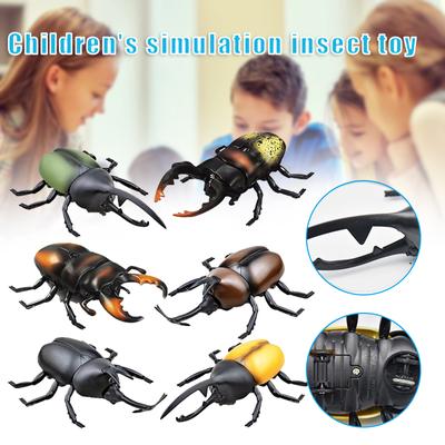Electric Simulation Beetle Toy with Remote Control Battery Powered Realistic Insect Toy Novelty Birthday Gift for Kids RC Animal