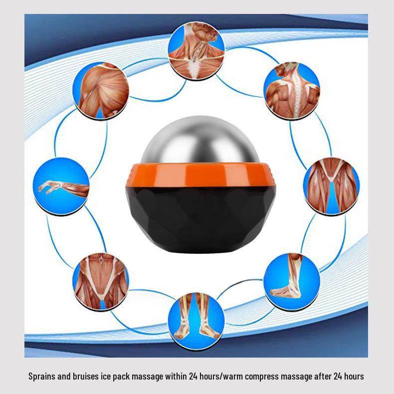 Diamond Edition Stainless Steel Massage Ball - Hot/Cold Therapy Handheld Roller for Muscle Relaxation, Yoga, Fitness (60mm)