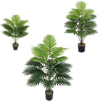 New 12/18/24 Heads Artificial Palm Tree Plastic Green Fake Plant Large Artificial Plants Office Desk Decor