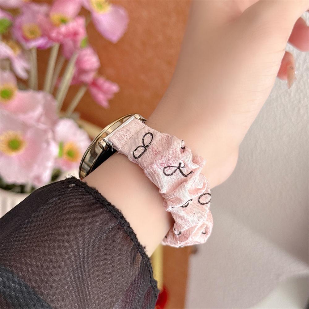 18mm Ice Silk Bow Elastic Bandfor Women Strap for Huawei GT 6/ 5 / 4  for Garmin Venu 3S /Forerunner