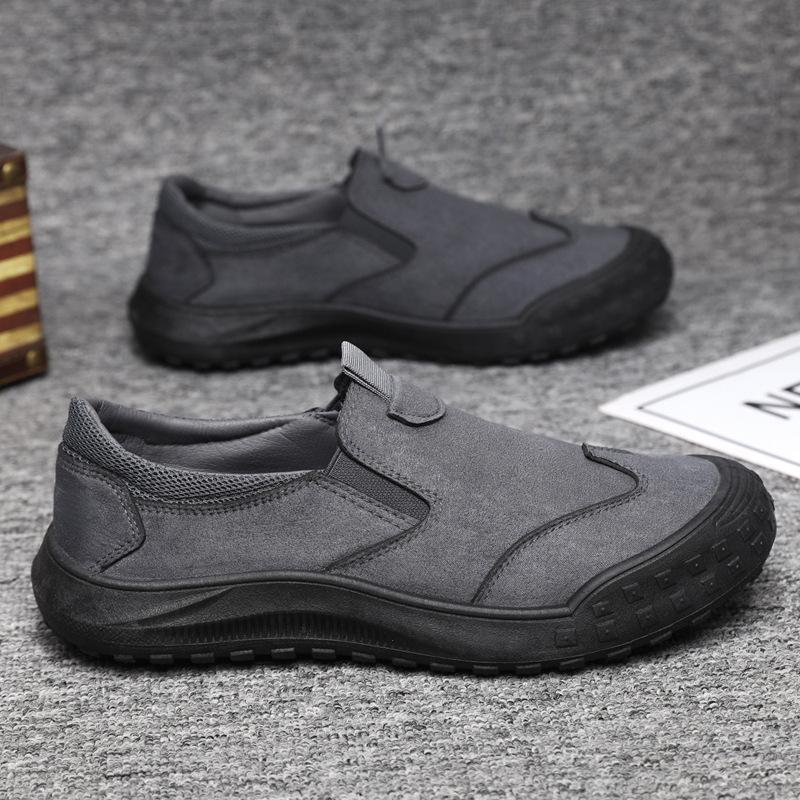 

Men s shoes breathable waterproof non-slip low-top one-pedal wear-resistant lazy casual shoes men s shoes 39 сірий колір