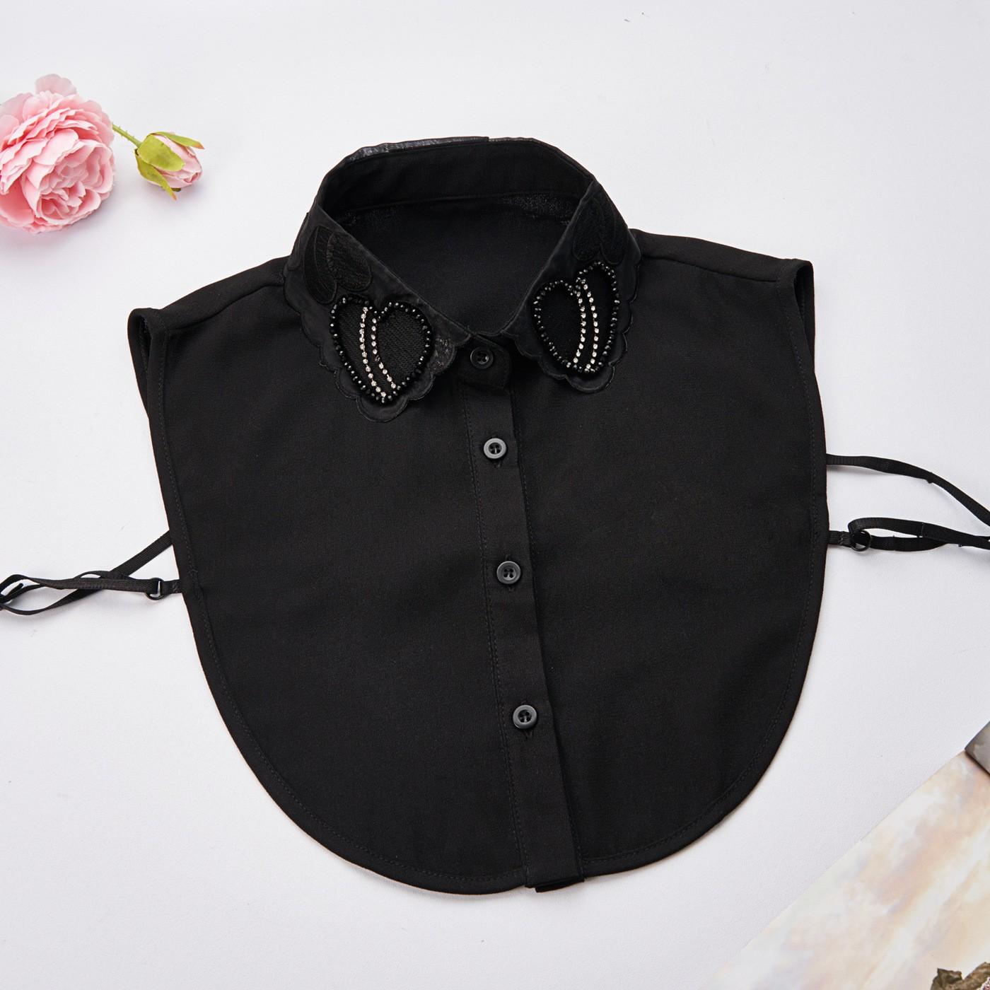 

Fashion Heart Decora Fake Collar for Womens Detachable Shirt Collar Sweater False Collars Lapel Top Removable Half Shirt Ties