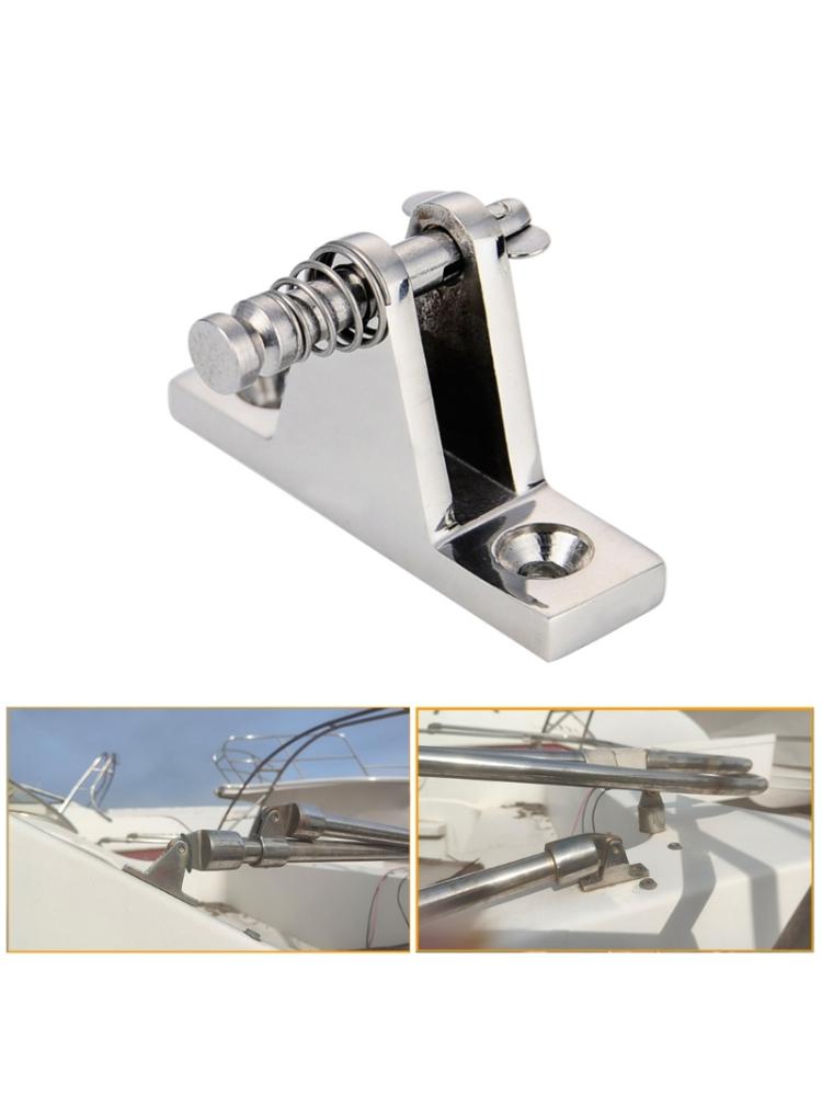 Gerade Deckscharnierhalterung aus Edelstahl mit Schnellverschlussstift. Einfache Installation, geeignet für Bimini-Top oder Vordach