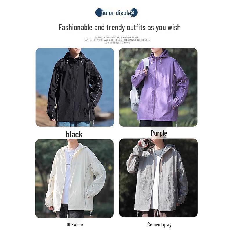 WASSUP Men's 2025 Summer Sun Protection Windbreaker - Anti-UV, Ice Silk, Quick-Dry, Lightweight