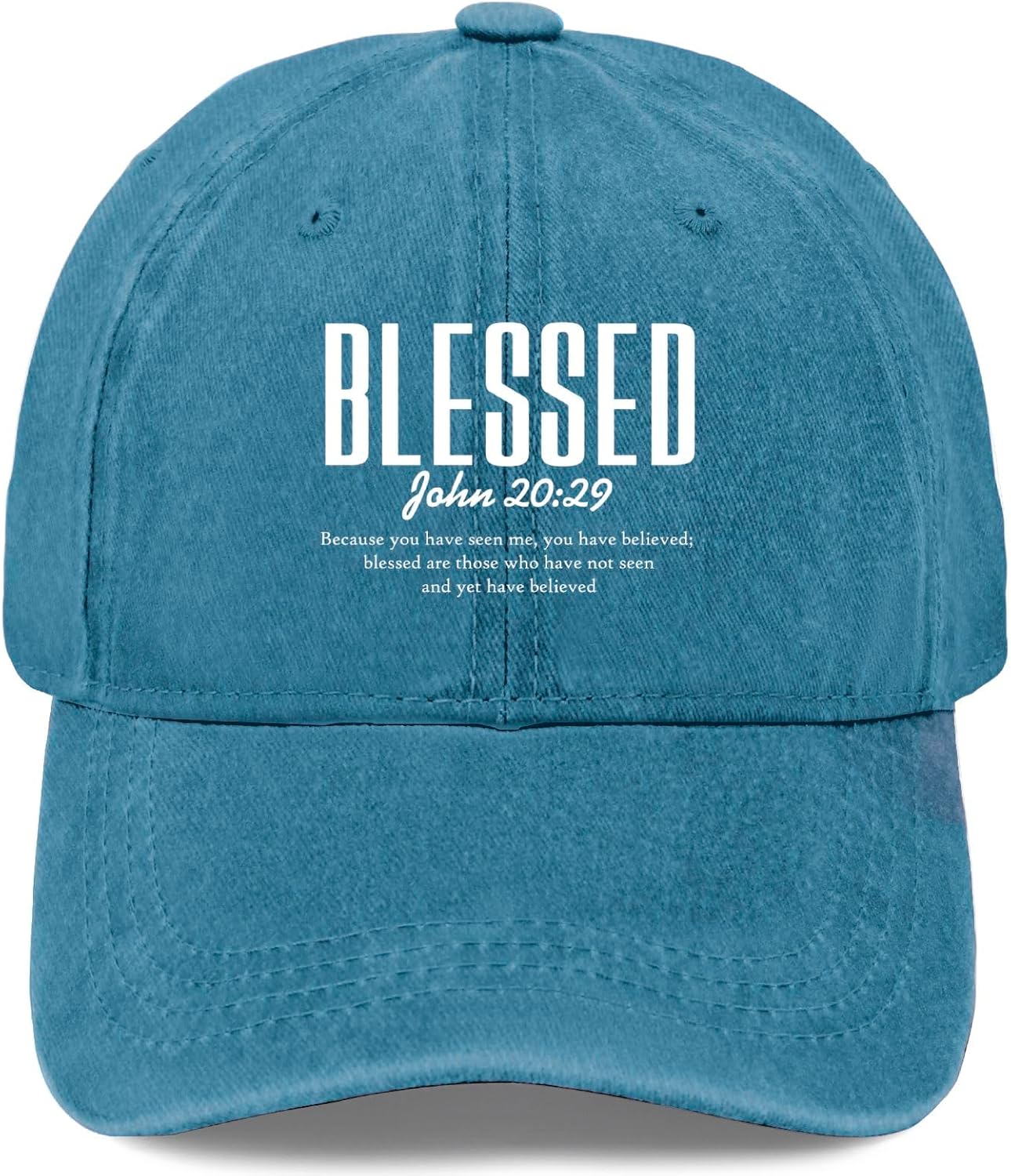 

Blessed John 20 29 Baseball Cap Washed Distressed Polyester Casual Adult Unisex Sports Cap One Size