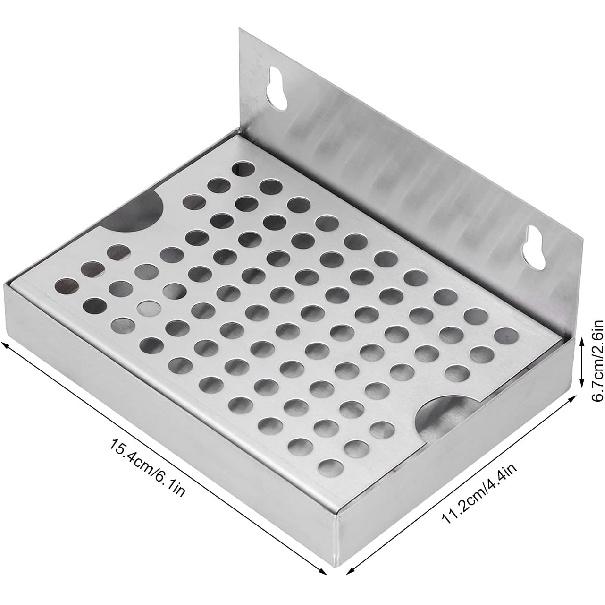 Beer Drip Trays, Stainless Steel Wall Mounted Drip Tray for Homebrew Kegging Draft Beer Metal Beer Tower Drip Pan for Restaurants, Kitchens, and Bars