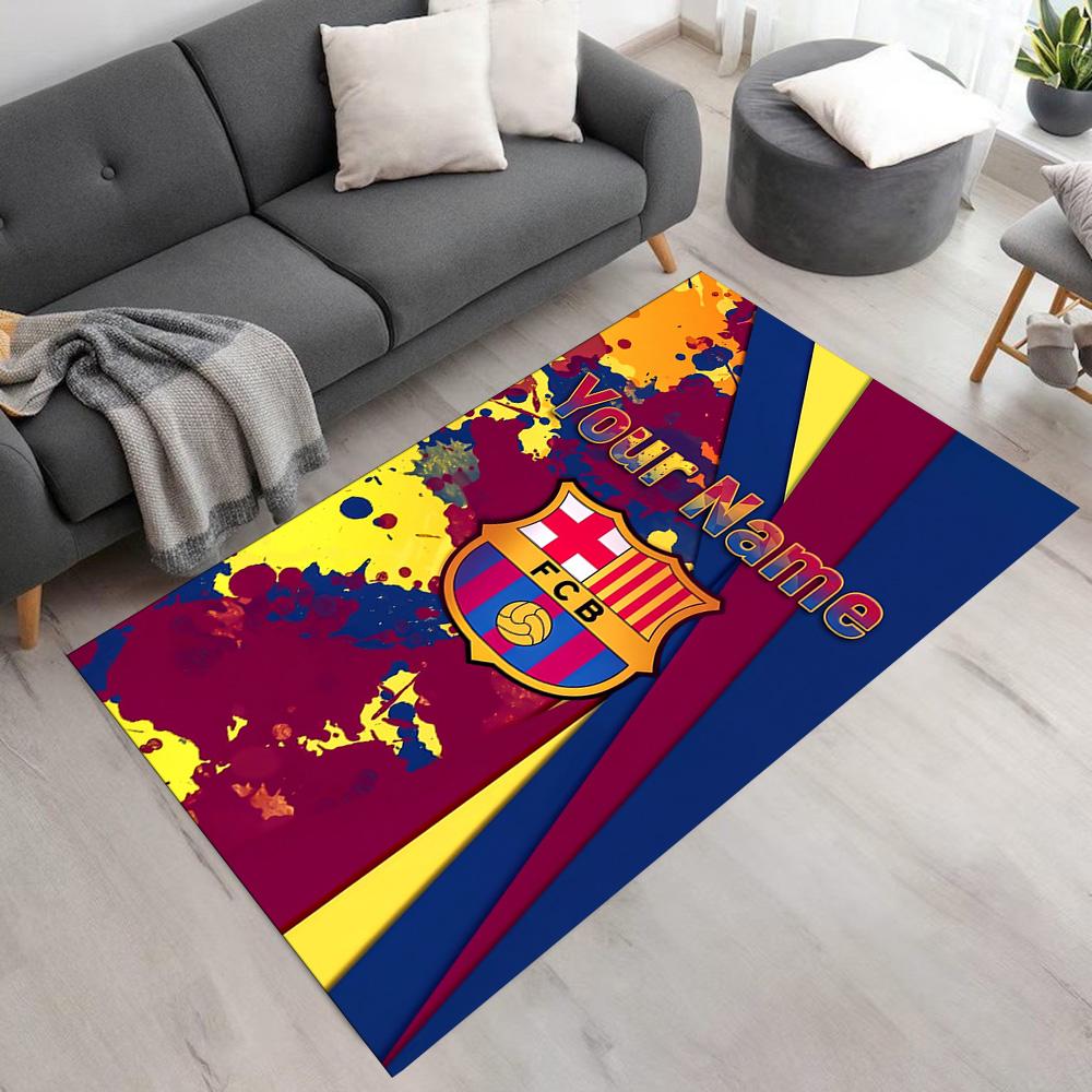Barcelona Club Personalized Text Floor Mat Suitable for Study Room Bedrooms Hallway Living Rooms Anti-slip Rug Anime Office Decor Best for Christmas