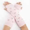 Winter Hand Gloves Soft Warm Gloves Arm Crochet Hollow Out Fingerless Gloves