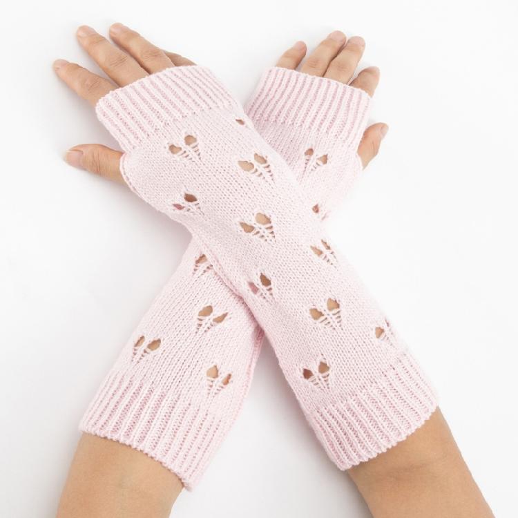 Winter Hand Gloves Soft Warm Gloves Arm Crochet Hollow Out Fingerless Gloves