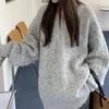 V-neck soft waxy twist knitted sweater top women's autumn and winter new loose and lazy casual versatile pullover sweater