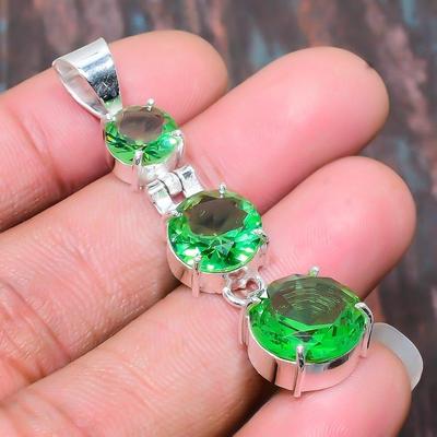Pingente de joia de prata esterlina 925 sólida artesanal com pedra preciosa Tsavorite para ela