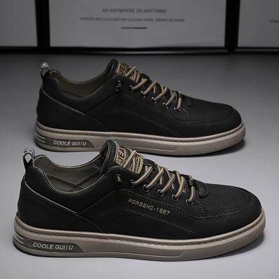 Scarpe Casual in Pelle da Uomo Scarpe Piatte Comode Scarpe da Ginnastica Antiscivolo Resistenti all'Usura da Uomo Scarpa Maschile Versatile Tenis Masculino