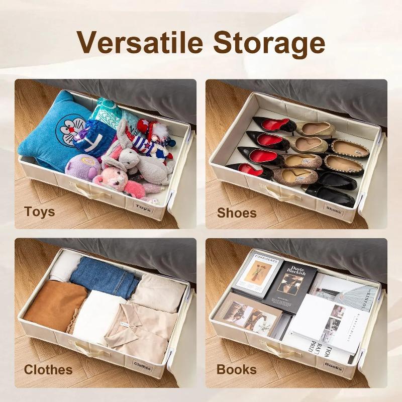 Underbed Rolling Storage Box Large Portable Foldable Wheeled Dustproof Home Space Saving for Travel Clothes Mobile Organizer