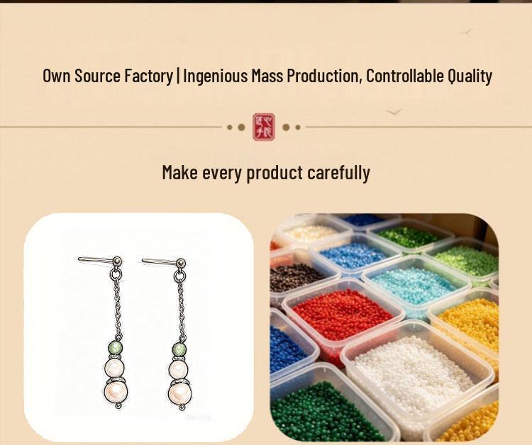 Women's Summer Style Fresh Pearl Earrings, High-End Hanfu Accessories, 925 Sterling Silver