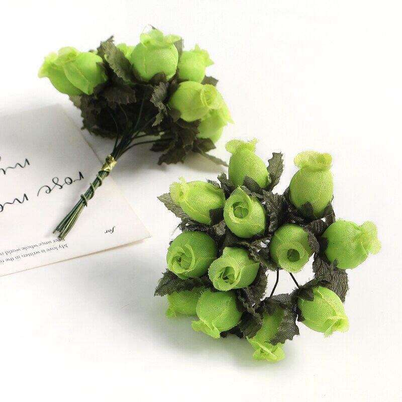 12/36/72/144PCS Rose Artificial Flowers Bouquet Fake Flowers for Home Decor Christmas Party Wedding Decoration Wreath Accessory