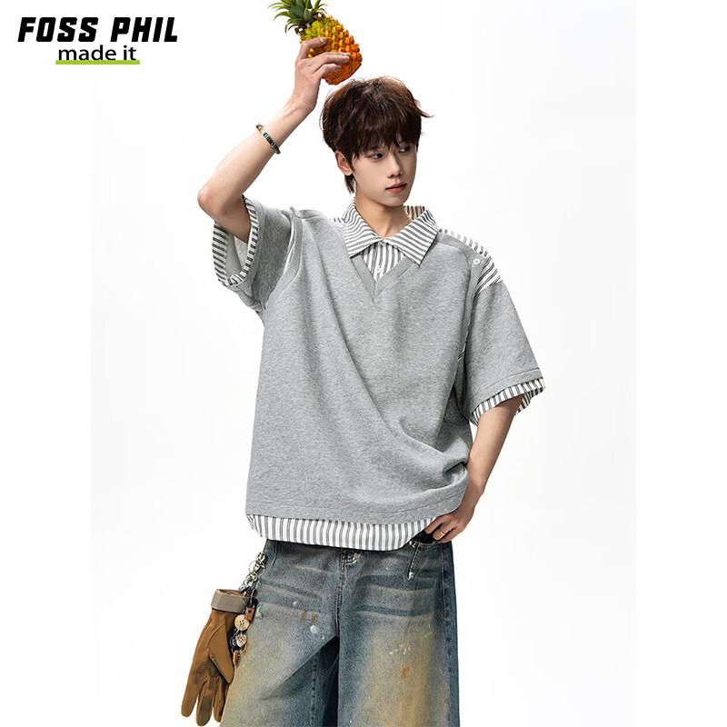 Foss Phil Men's Faux Two-Piece Polo T-Shirt DT6238