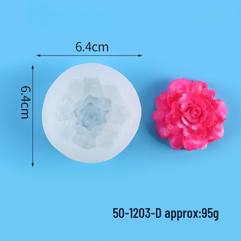 Stampo in Silicone Fiore di Peonia 3D per Candele, Sapone e Arte in Resina
