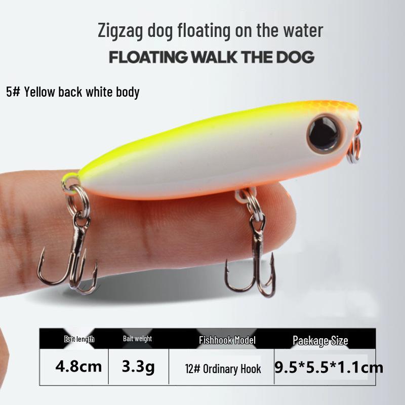

Micro Floating Dog Road Pencil Fishing Lure Set - Small Surface Popper Asp Bait