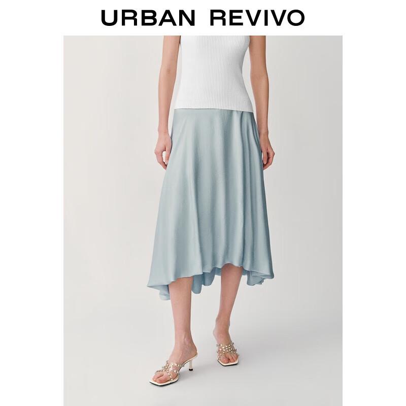 

UR 2025 Women s A-Line Back Zipper Midi Skirt L