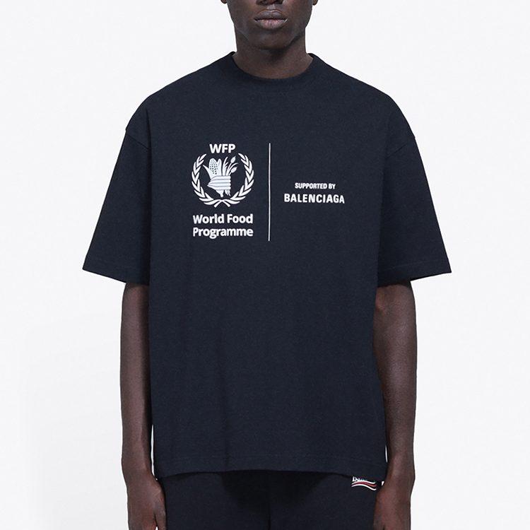 Balenciaga T-shirts Heren Zwart Ronde Hals Normale Rechte Pasvorm 612966THV841000