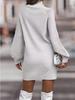 Abito a Maglia con Collo Alto e Maniche Lunghe 2024 Europeo e Americano per Donna