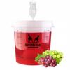 Set - 1x contenitore di fermentazione da 30 L con coperchio trasparente + 1x guarnizione per tubo di fermentazione in plastica con tappo + 1x tubo di fermentazione in plastica