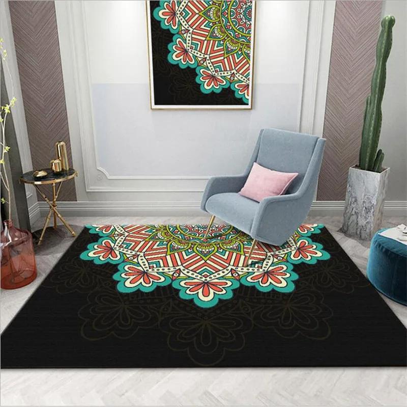 Bohemian Style Mandala Carpet Vintage Boho Area Rug Living Room Girls Bedroom Bedside Dorm Soft Floor Mat Home Entrance Door Mat