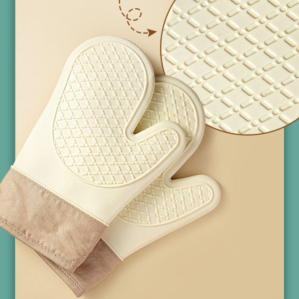 2 ks Zesílené troubové rukavice Protiskluzové rukavice odolné vůči vysokým teplotám Víceúčelové pekařské chňapky Vaření