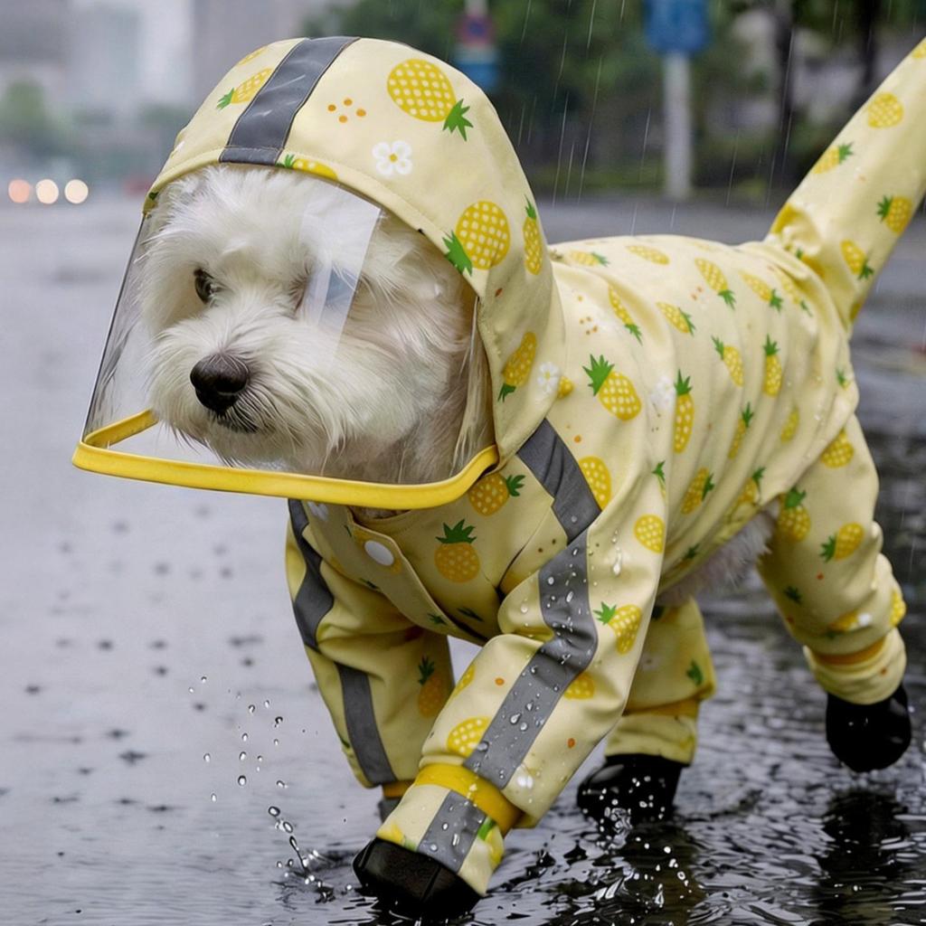 Full Body Dog Raincoat Waterproof Leash Hole Dog Raincoat Pet Apparel Easy to Clean Breathable for Rainy Weather
