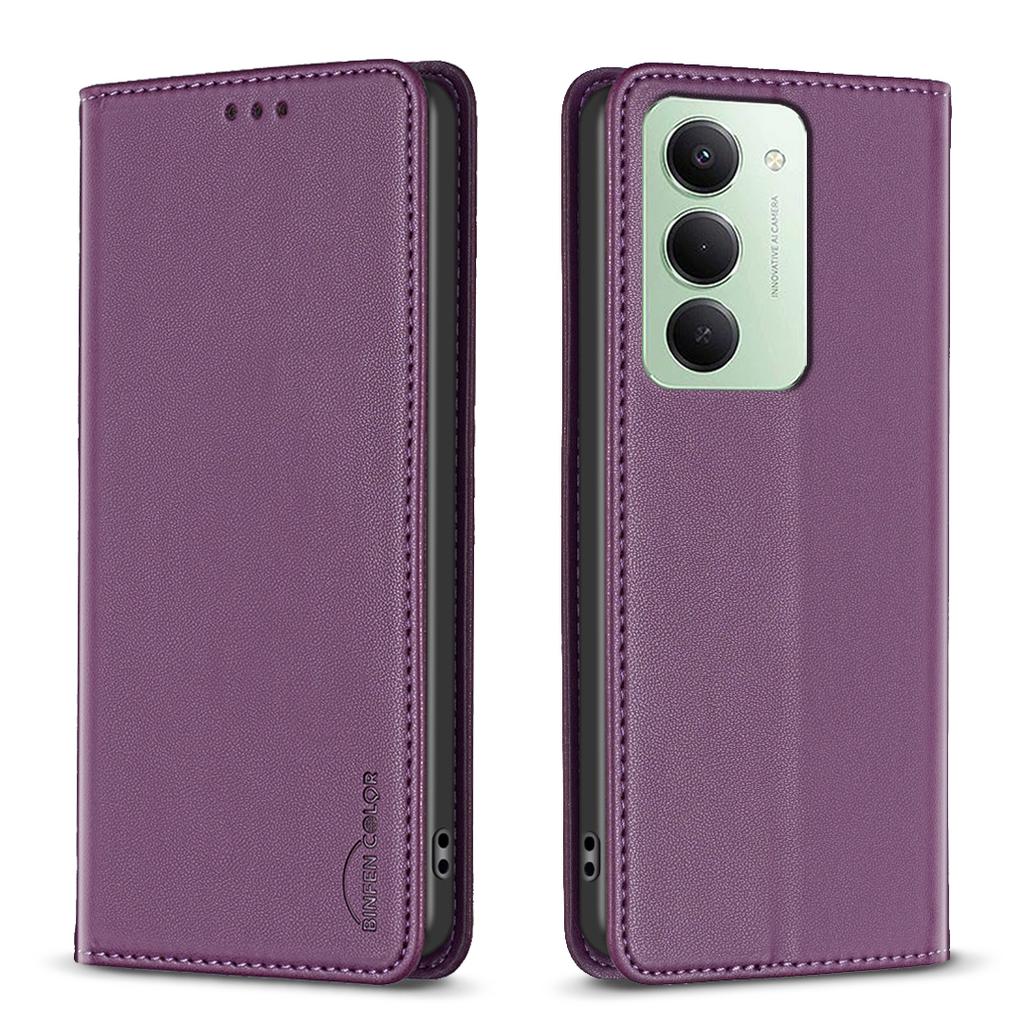 For Xiaomi Redmi 15 5G (Global) (169mm) Leather Case BINFEN COLOR BF18 Phone Stand Cover with Card Slots