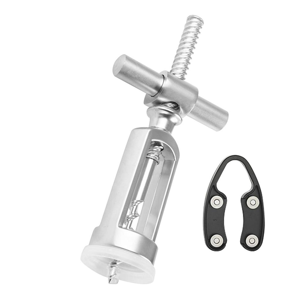 Spiral Cross Corkscrew Zinc Alloy Silver Cork Remover Manual for Restaurant Style C