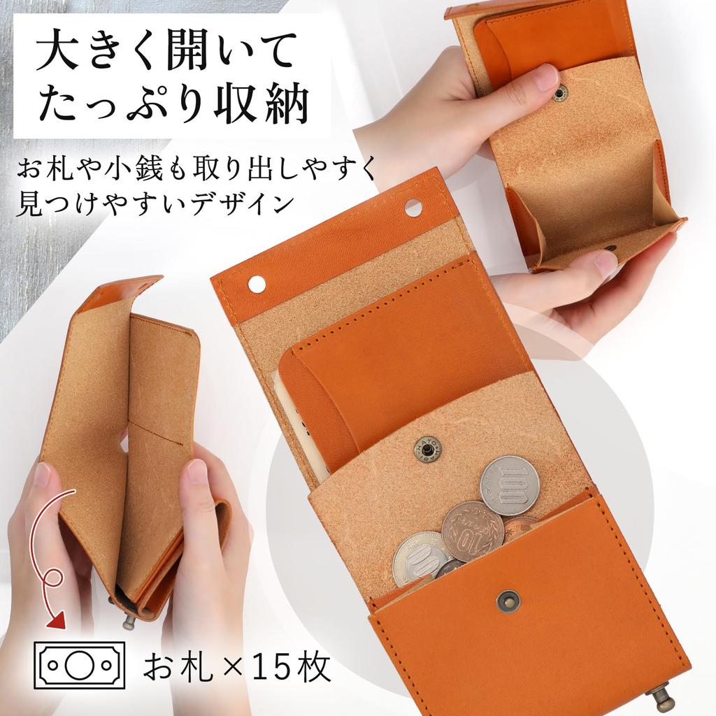 Bifold Tochigi Genuine Mini Small Compact Coin Easy To Easy To Book Box Made In Bills Will Not Leather Large Giboshi Hik0010 Men's Wallet, Leather,